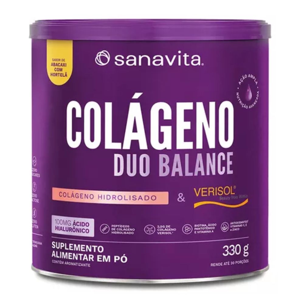 Colágeno Duo Balance Abacaxi com Hortelã 330g Sanavita