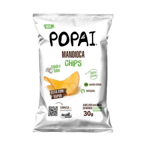 Chips de Mandioca Orgânica Sabor Cebola e Salsa 30g Popai