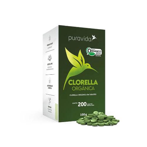 Clorella Orgânica 200 Tabletes 500mg Puravida