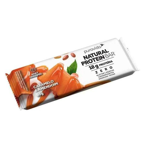Natural Protein Bar Caramelo e Amendoim 60g Puravida