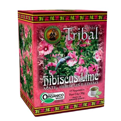 Chá Hibiscus Lime Orgânico 15 saquinhos Tribal Brasil