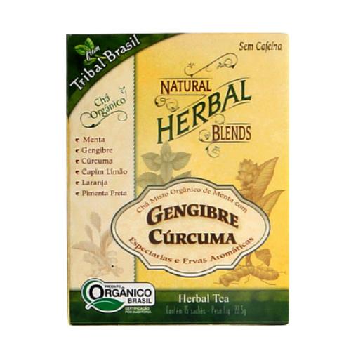 Chá de Gengibre e Cúrcuma Orgânico 15 sachês Tribal Brasil