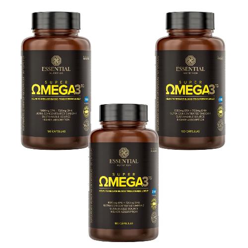 Kit 3 Super Ômega 3 TG 1000mg 180 Cápsulas Essential