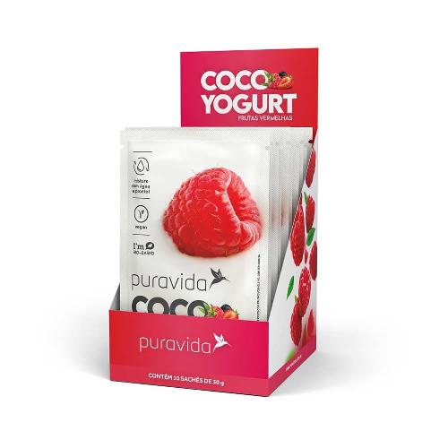 Coco Yogurt Frutas Vermelhas 10 Sachês Puravida