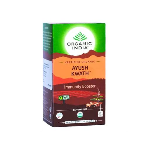 Chá Tulsi Ayush Kwath Immunity Booster 25 Sachês Organic India
