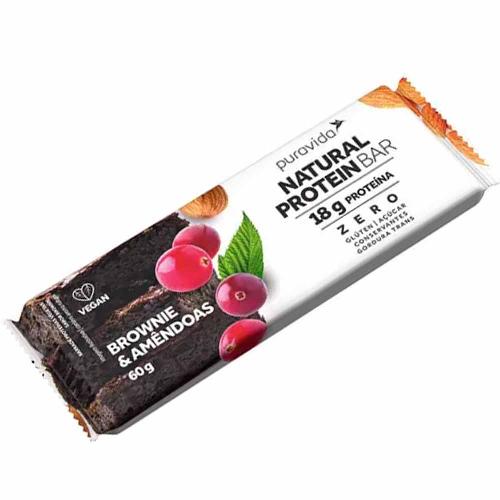 Natural Protein Bar Brownie e Amêndoas 60g Puravida