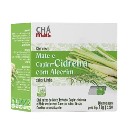 Chá Mate e Capim-cidreira com Alecrim 10 envelopes Chá Mais