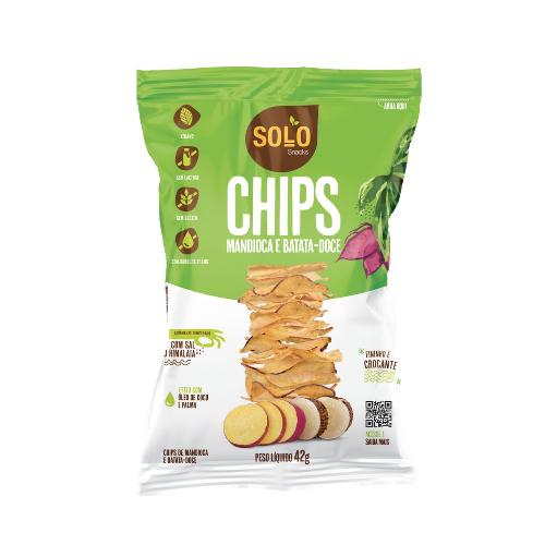 Chips de Mandioca e Batata Doce 42g Solo Snacks