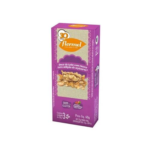 Doce de Leite com Nozes Zero Açúcar 3x20g Flormel