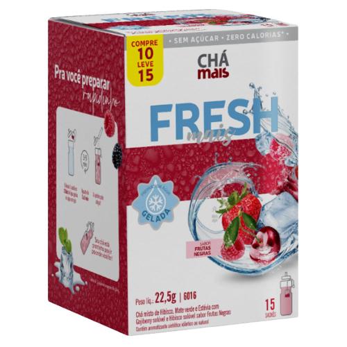 Chá Fresh Mais 15 Sachês Sabor Frutas Negras Chá Mais