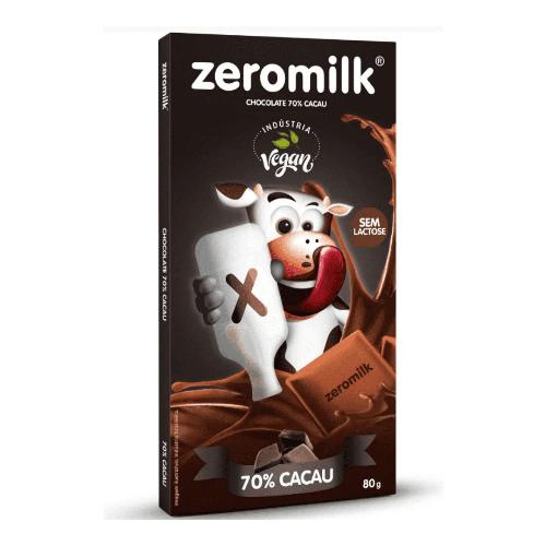 Zeromilk Chocolate 70% Cacau 80g Vegan