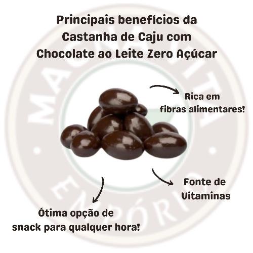 Castanha de Caju com Chocolate ao Leite Zero Açúcar 100g