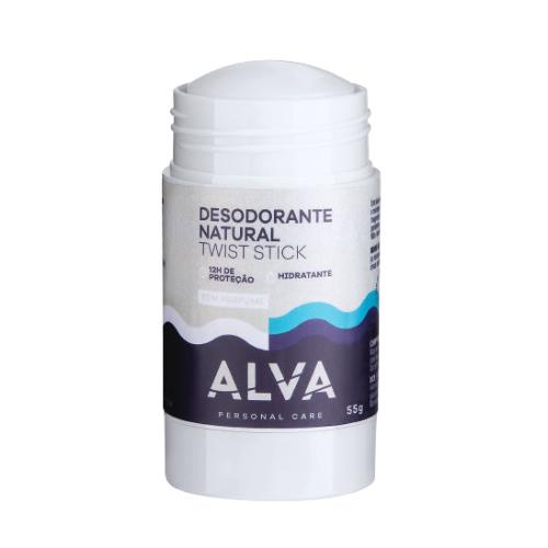 Desodorante Natural Twist Stick Sem Perfume 55g Alva