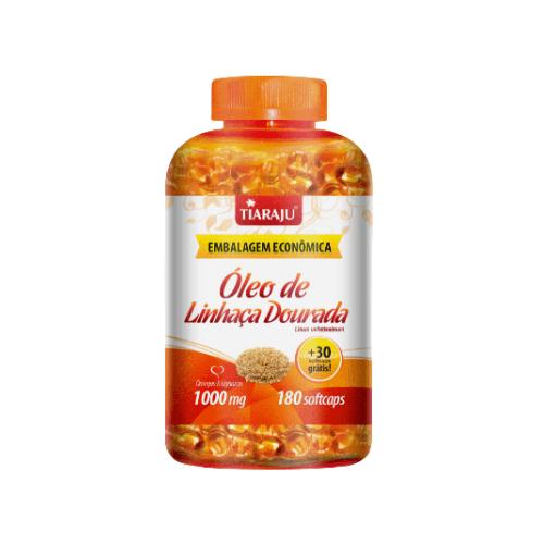 Óleo de Linhaça Dourada 1000mg 180 Cápsulas Tiaraju