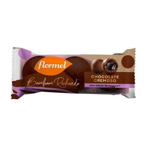 Bombom Recheado Chocolate Cremoso 3 unidades 37,5g Flormel