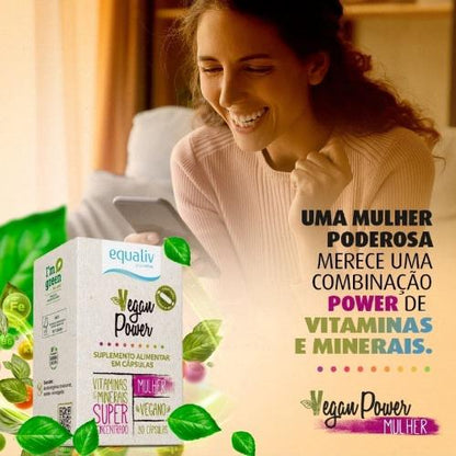 Vegan Power Mulher 30 Cápsulas Equaliv