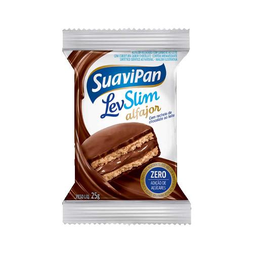 Alfajor LevSlim Chocolate ao Leite 25g Suavipan