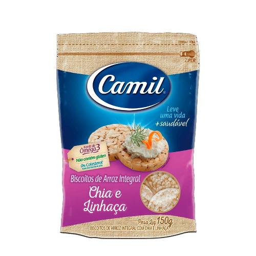 Biscoito de Arroz Integral Chia e Linhaça 150g Camil