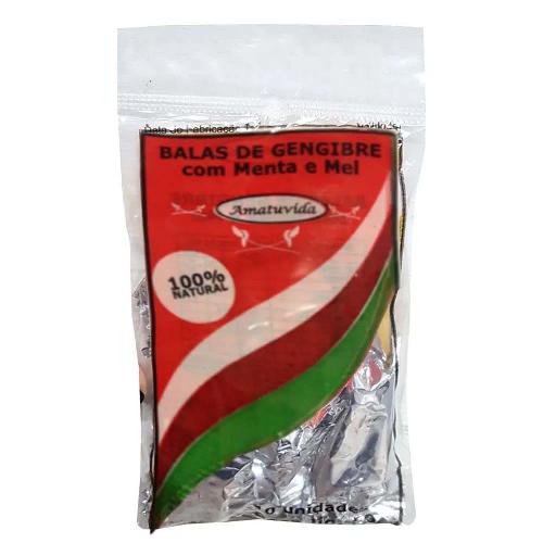 Bala Gengibre Menta E Mel 40g Amatuvida