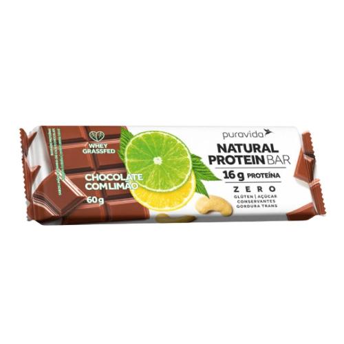 Natural Protein Bar Chocolate com Limão 60g Puravida