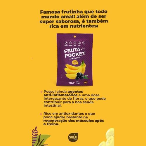 Fruta Pocket Banana e Açaí 20g Solo Snacks