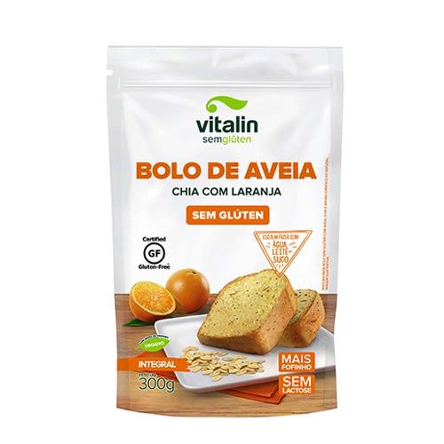 Bolo de Aveia Chia com Laranja 300g Vitalin Sem Glúten