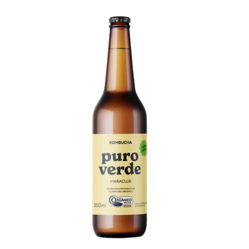 Kombucha Chá Verde com Maracujá 350ml Puro Verde