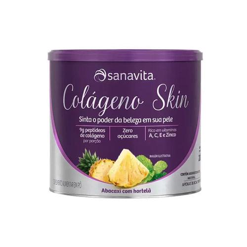 Colágeno Skin Abacaxi com hortelã Lata 200g Sanavita
