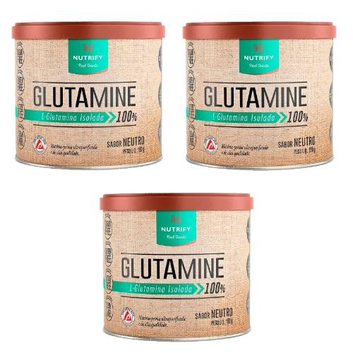 Kit 3 Glutamina Isolada 150G Nutrify