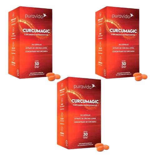 Kit 3 Curcumagic 30 Capsulas Puravida