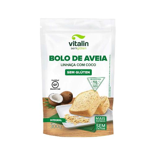 Bolo de Aveia Linhaça com Coco Sem Glúten 100g Vitalin