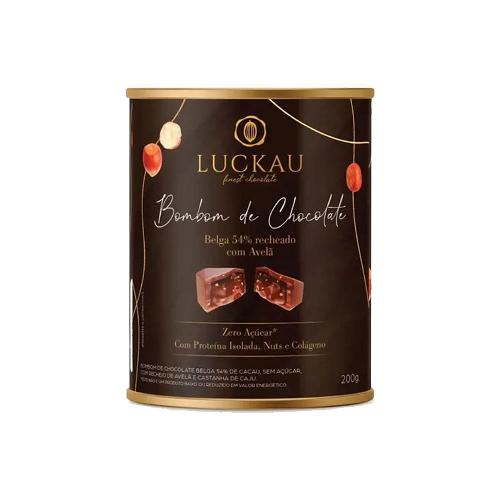Bombom de Chocolate Belga 54% com Avelã 200g Luckau