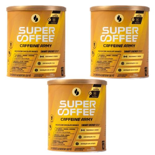 Kit Supercoffee 3.0 Paçoca com Chocolate Branco 3 Unidades 220g Cada
