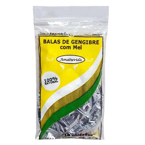 Bala Gengibre e Mel 40g Amatuvida