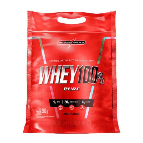 Whey Protein 100% Pure Morango 900g Integralmédica