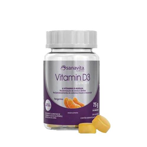 Vitamina D3 Gummy Tangerina 30 Gomas Sanavita