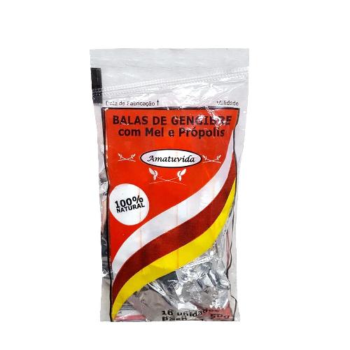 Bala de Gengibre com Mel e Própolis 40g Amatuvida