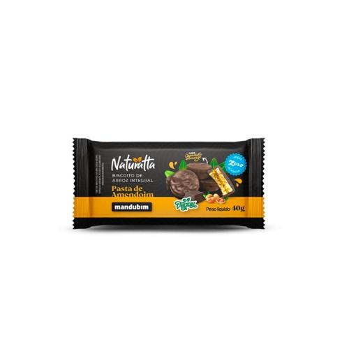 Biscoito de Arroz Integral Chocolate Amargo 40g Naturatta
