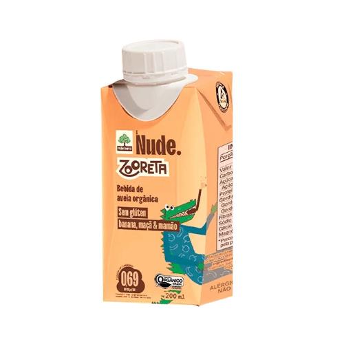 Bebida de Aveia Orgânica com Banana, maçã e mamão 200ml Zooreta Nude