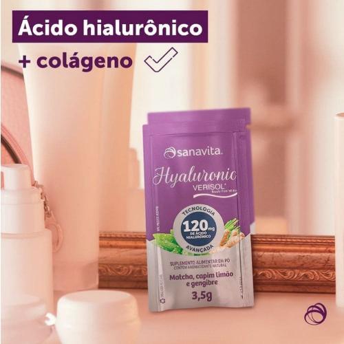 Hyaluronic Verisol Matcha, Capim Limão e Gengibre 30 Sachês Sanavita