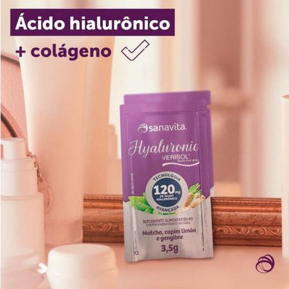 Hyaluronic Verisol Matcha, Capim Limão e Gengibre 30 Sachês Sanavita